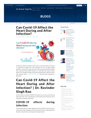 Can Covid-19 Affect the Heart During and After Infection