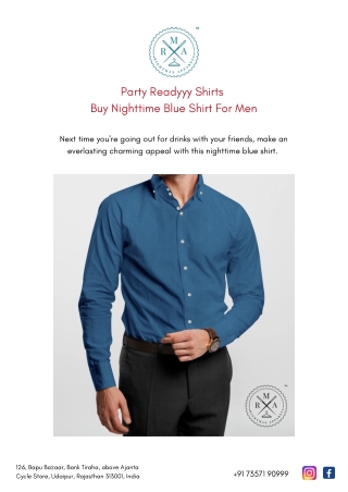 Buy Blue Shirt | Midnight Blue Shirt Online | RMA