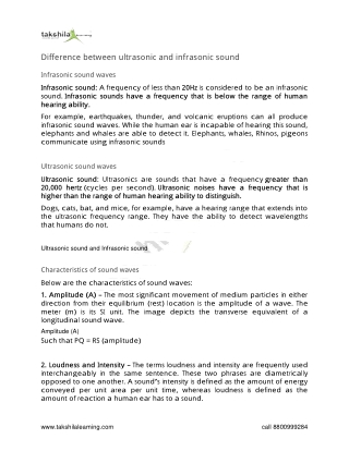 Difference between ultrasonic and infrasonic sound