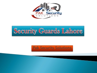 Security Guards Lahore