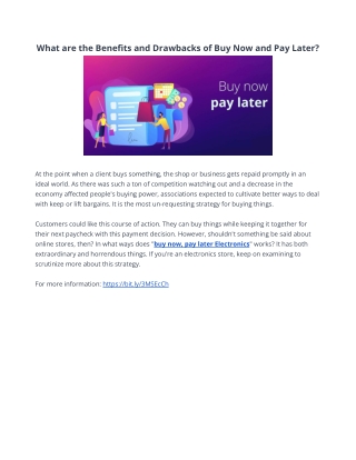 What are the Benefits and Drawbacks of Buy Now and Pay Later?