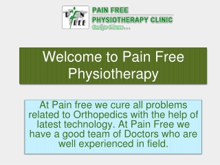 Orthopaedics Physiotherapy | Pain Free Physiotherapy Clinic
