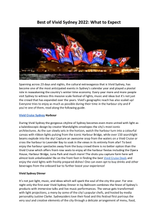 Best of Vivid Sydney 2022 What to Expect