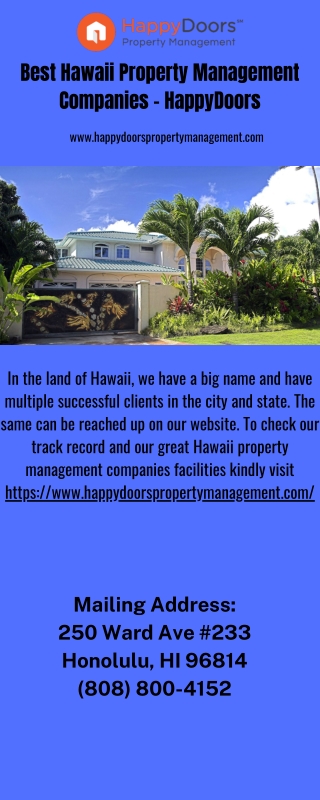 Best Hawaii Property Management Companies - HappyDoors