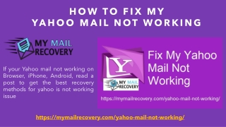 How to Fix My Yahoo Mail Not Working