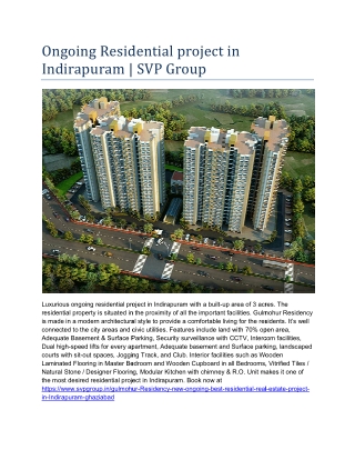 ongoing Residential project in Indirapuram | SVP Group