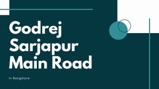 Godrej Sarjapur Main Road In Bangalore | Brochure