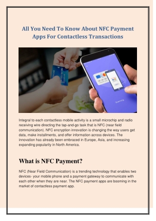 All You Need To Know About NFC Payment Apps For Contactless Transactions