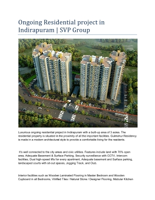 Ongoing Residential project in Indirapuram | SVP Group