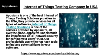 Internet of Things Testing Company in USA