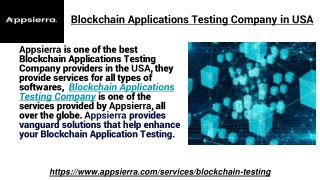Blockchain Applications Testing Company in USA