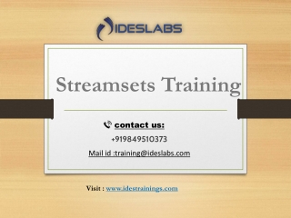 Streamsets Training