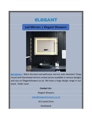 Led Mirrors | Elegant Showers