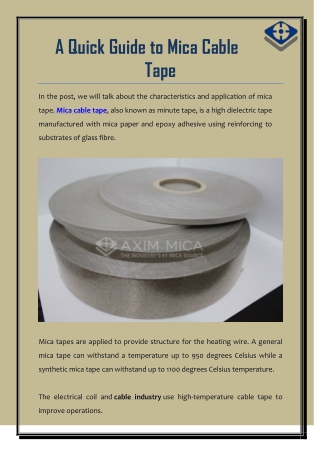 A Quick Guide to Mica Cable Tape