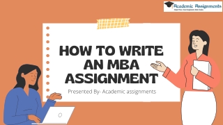 How To Write An MBA Assignment