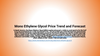 Mono Ethylene Glycol pricing Trend and Forecast