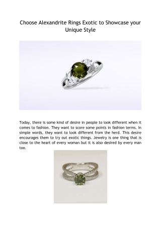 Choose Alexandrite Rings Exotic to Showcase your Unique Style