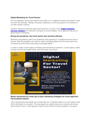 Digital Marketing for Travel Sector