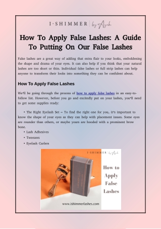 How To Apply False Lashes: A Guide To Putting On Our False Lashes