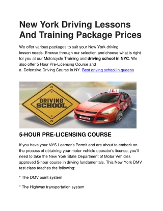 Best driving school in queens