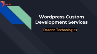 Wordpress Custom Development Services