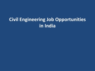 Civil Engineering Job Opportunities in India