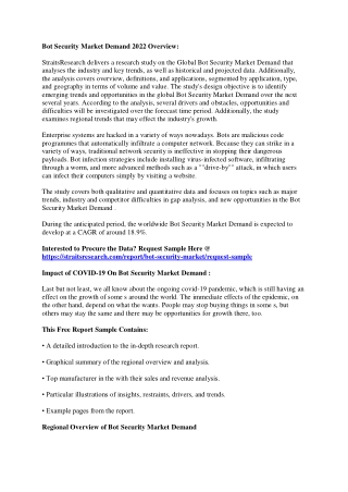 Overview on Bot Security Market Demand 2022 Future Scope and Price Analysis