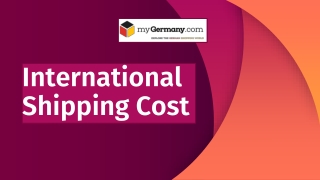 International Shipping Cost