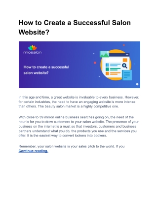 How to Create a Successful Salon Website