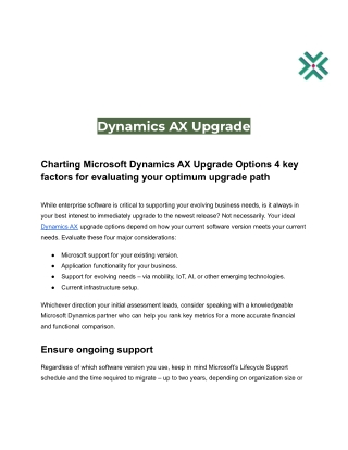 Dynamics AX Upgrade