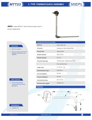 MTT23 'L' Type Thermocouple Assembly  | MIEPL