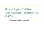 Human Rights 2nd Class Crimes against Humanity: Asia PI4553