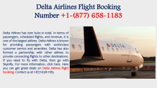Delta Airlines Flight Booking number