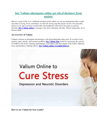 buy Valium diazepam online get rid of dizziness from anxiety