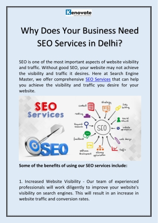 Why does your business need SEO services in Delhi?