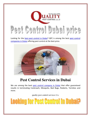 Pest Control Dubai price