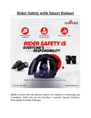 Rider Safety with Smart Helmet