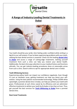 A Range of Industry-Leading Dental Treatments in Dubai