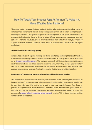 How To Tweak Your Product Page At Amazon To Make It A More Effective Sales Platform