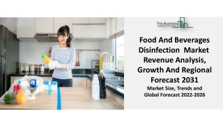 Food And Beverages Disinfection Market Report Along With The Increasing Industry