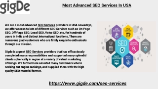 Most Advanced SEO Services In USA