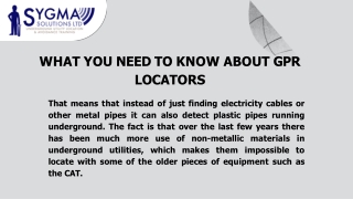 WHAT YOU NEED TO KNOW ABOUT GPR LOCATORS