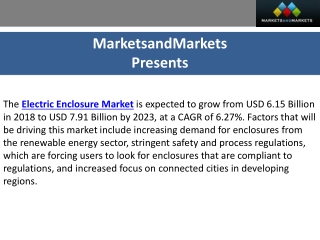 Electric Enclosure Market Analysis, Growth, Share and Forecast 2023