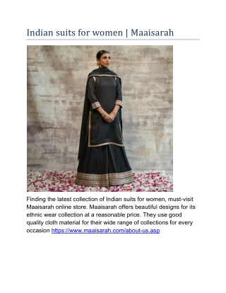Indian suits for women  | Maaisarah