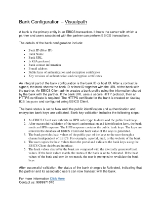 Bank Configuration – Visualpath