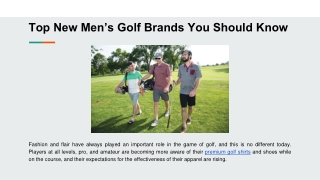 Top New Men’s Golf Brands You Should Know