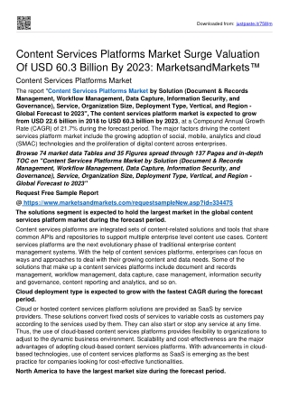 Content Services Platforms Market Surge Valuation Of USD 60.3 billion By 2023