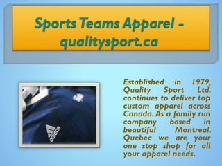 Sports Teams Apparel - qualitysport.ca