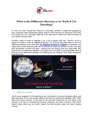 What is the Difference Between a Car Wash & Car Detailing