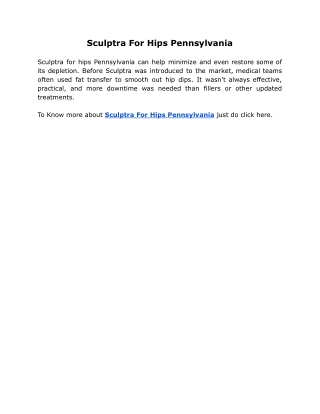 Sculptra For Hips Pennsylvania